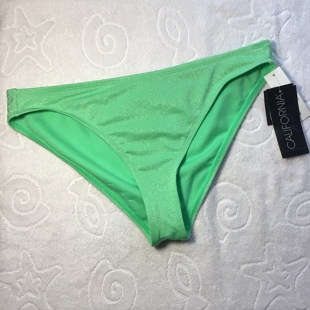 California Waves Shimmering Green Bikini Bottom - Size Large